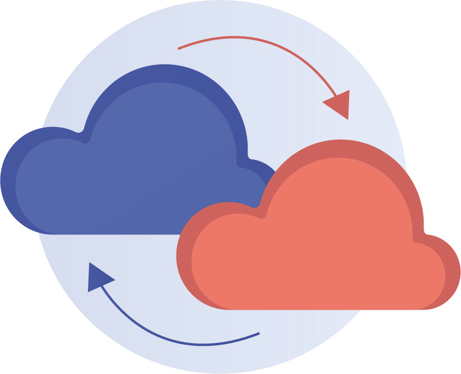 ilustrovaná grafika výměna cloudů